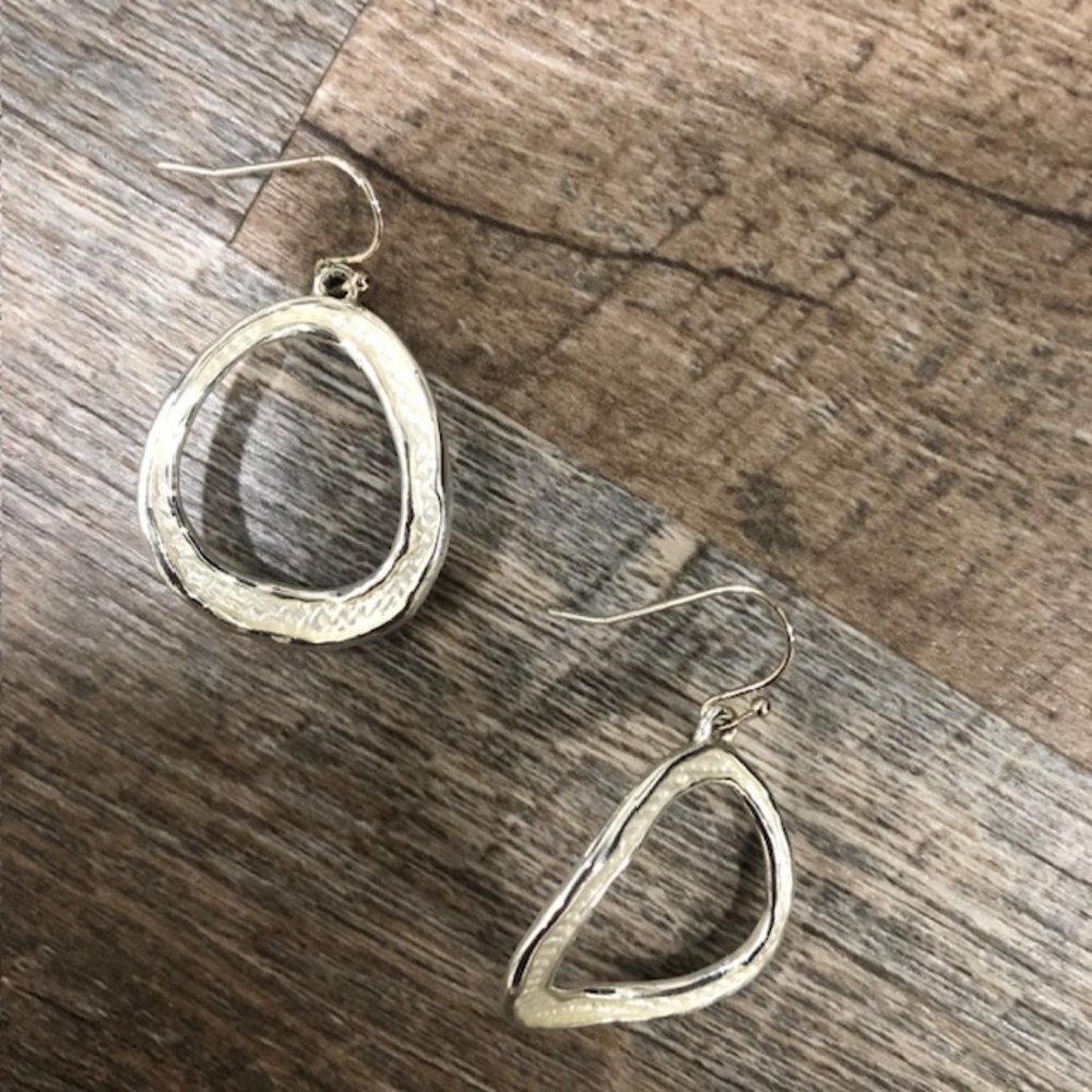 Silver Oval Earrings